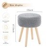 SEVOBAL Ottomans and Benches Knitted Round Ottoman Multifunctional Cotton Vanity Stool Footrest for Living Room Entryway, Grey, 34.00"*34.00"*19.50" - 3 of 4