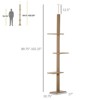 VisioGear Floor-to-Ceiling Cat Climbing Tower with Scratching Posts, Cat Tree Activity Center, Cat Tower Furniture, Brown, 17"*10.75"*89.75" - 3 of 4