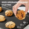 Itopfox Ceramic Baking Sheet Pan Set, Nonstick Cookie Sheets for Oven with Wider Grips, 3-Pack Bakeware Trays, Premium Dishwasher Safe - Dark Grey - 4 of 4