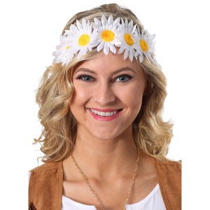 HalloweenCostumes.com  Women Daisy Flower Crown for Women, White/Yellow - 1 of 1