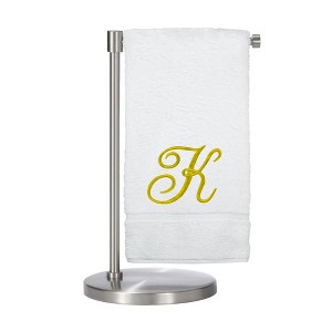 BC BARE COTTON Monogrammed Bath Towel, Personalized Gift, 27 x 54 inches - Set of 2 - White - Gold Script - 1 of 1
