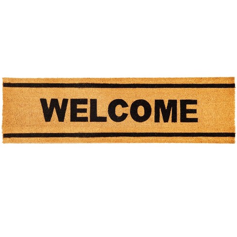 Juvale Natural Coco Large Welcome Mat For Entry Way, Long Coir