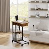 C Shaped End Table with Charging Station, Flip Top Sofa Side Table with USB Ports and Outlets - 4 of 4