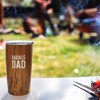 Pavilion Gift Company - Badass Dad - 20 oz Wood Finish Stainless Steel Travel Tumbler - Portable Drinkware - 2 of 4