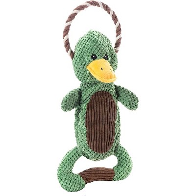 Outward Hound Scrunch Bunch Duck Interactive Plush Squeaky Dog Tug Toy