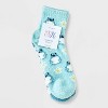 Women's Frogs 2pk Cozy Quarter Crew Socks - Aqua/Ivory 4-10: Midweight Velour Ribbed, Animal Pattern, Machine Washable - 2 of 3