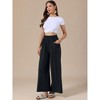 INSPIRE CHIC Women's Wide Leg High Elastic Waist Baggy Palazzo Casual Pants - 4 of 4