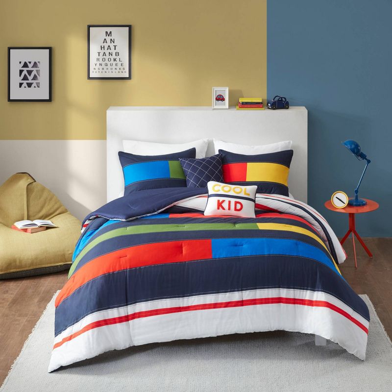 Noah Cotton Stripe Print Teen Comforter Set - Urban Habitat, 5 of 11