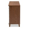 Coolidge 8 Shelf Wood Shoe Cabinet White/Walnut - Baxton Studio: Mid-Century Modern Storage, 16 Pair Capacity - 4 of 4