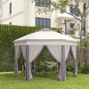 Outsunny 13' x 13' Pop Up Gazebo Hexagonal Canopy with 6 Zippered Mesh Netting, 2-Tier Roof Event Tent with Steel Frame for Patio Backyard - 2 of 4
