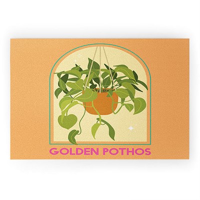 April Lane Art Golden Pothos Houseplant 36" x 24" Welcome Mat - Society6
