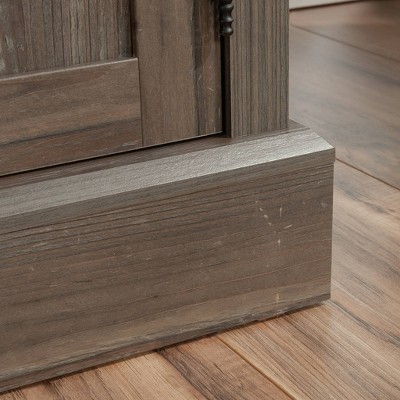 Pebble Pine Brown Wood Computer Desk with Drawer and Filing Cabinet