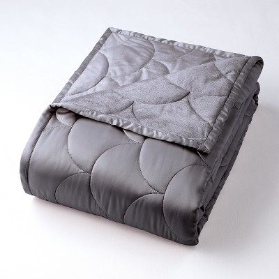 King Reversible Blanket Dark Gray - Nikki Chu: Hypoallergenic, Satin ...