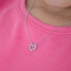 Girls' Open CZ Heart Sterling Silver Necklace - In Season Jewelry - image 3 of 4