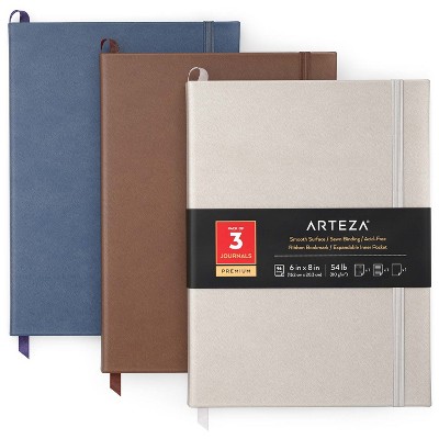 Arteza Premium Paper Note Journal Variety Pack, Neutrals, 96 Sheets Each - 3 Pack (ARTZ-4272)
