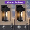 DAKAFUL Outdoor Wall Light With Cylindrical Glass Shade, Matte Black, Modern Wall Light Fixture For Garage, Porch, Patio (Set Of 2)-Black - 3 of 4