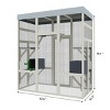 LAOTIES 62" Wooden Outdoor Catio,Large Waterproof Cat Enclosure with Multi-Level Platforms And Rust-Proof Wire Mesh - 4 of 4