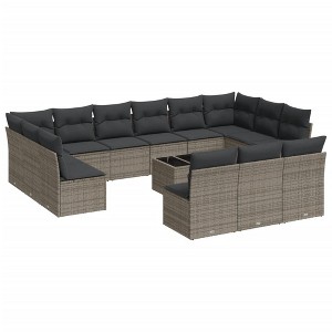 vidaXL Garden Sofa Set Grey - 1 of 4