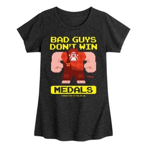 Girls' - Disney - Bad Guys Don't Win Medals Fitted Short Sleeve Graphic T-Shirt - 1 of 3