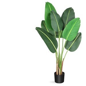 Artificial Bird of Paradise Plant, Fake Palm Tree for Indoor Outdoor Modern Decor Faux Plants for Home Office Perfect Housewarming Gift - 1 of 4