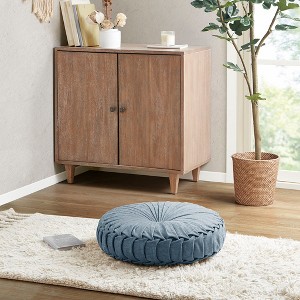 Poly Chenille Round Floor Pillow Cushion - 1 of 4