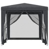 VidaXL Party Tent with 4 Mesh Sidewalls Anthracite 8.2'x8.2' HDPE - 3 of 4