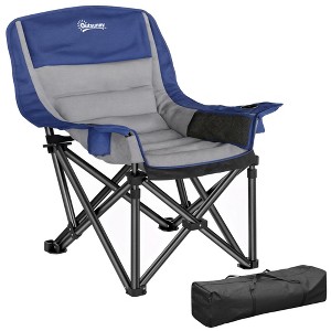 Outsunny Camping Chair for Adults, Portable Folding Camping Chair w/ Side Pockets, Cup Holders, Carry Bag for Backyard, Fishing & Sports - 1 of 4