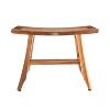 24" Satori ED992 Wide Teak Shower Stool for Shaving Legs - EcoDecors: Rectangular Bathroom Bench, 250lb Capacity - 2 of 4
