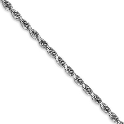Black Bow Jewelry 3mm, 14k White Gold D/C Quadruple Rope Chain Necklace
