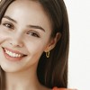 EVERLY JEWELRY | Round Wave Hoop Earrings in Silver – Multiple Metal Color Option - 4 of 4