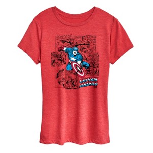 Women's - Marvel - Captain America Jump Short Sleeve Graphic T-Shirt - 1 of 4