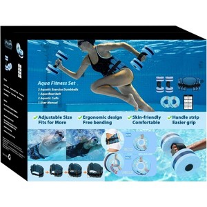 Sportneer 6-Piece Pool Exercise Set - Water Fitness Equipment with Swim Belt, Ankle Weights for Aqua Therapy - 1 of 4