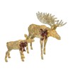 Champagne Cotton Rope Reindeer with 120L 50L LED Lights Holiday Decoration 24.61 x 16.14 x 10.04 Inches - 2 of 4