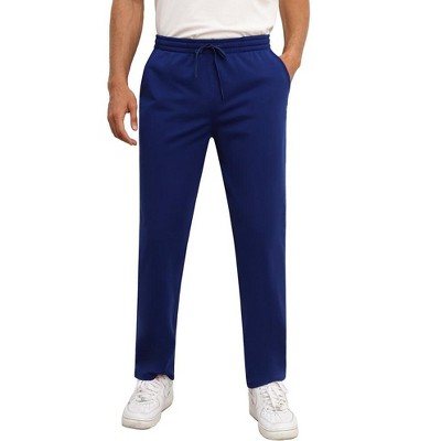 Drawstring Waist Cargo Pants Men's Fleece Cargo Sweatpants - Big & Tall Open Bottom Joggers With Pockets For Athletic Wear Big Tall Sweatpants