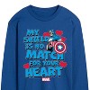 Men's - Marvel - Captain America My Shield Valentine Long Sleeve Graphic T-Shirt - 2 of 4
