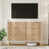 6 Drawers Dresser for Bedroom,47.2" Fluted Wood Double Dresser with Metal Handles - 2 of 4