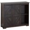 The Lakeside Collection Distressed Sideboard Buffet Cabinet with Sliding Rail Barn Doors - 2 of 2