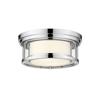 Willow 2-Light Flushmount Ceiling Light - Modern Steel Fixture for Kitchens & Hallways