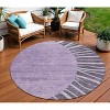 Purple Eggplant And Lavender Abstract Washable Indoor Outdoor Area Rug - 2 of 4