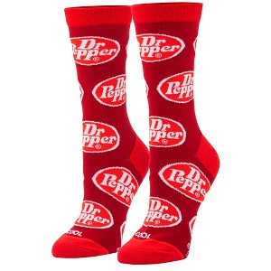 Cool Socks, Dr. Pepper Fun Retro Print Novelty Gift Socks for Men & Women Sizes - 1 of 4
