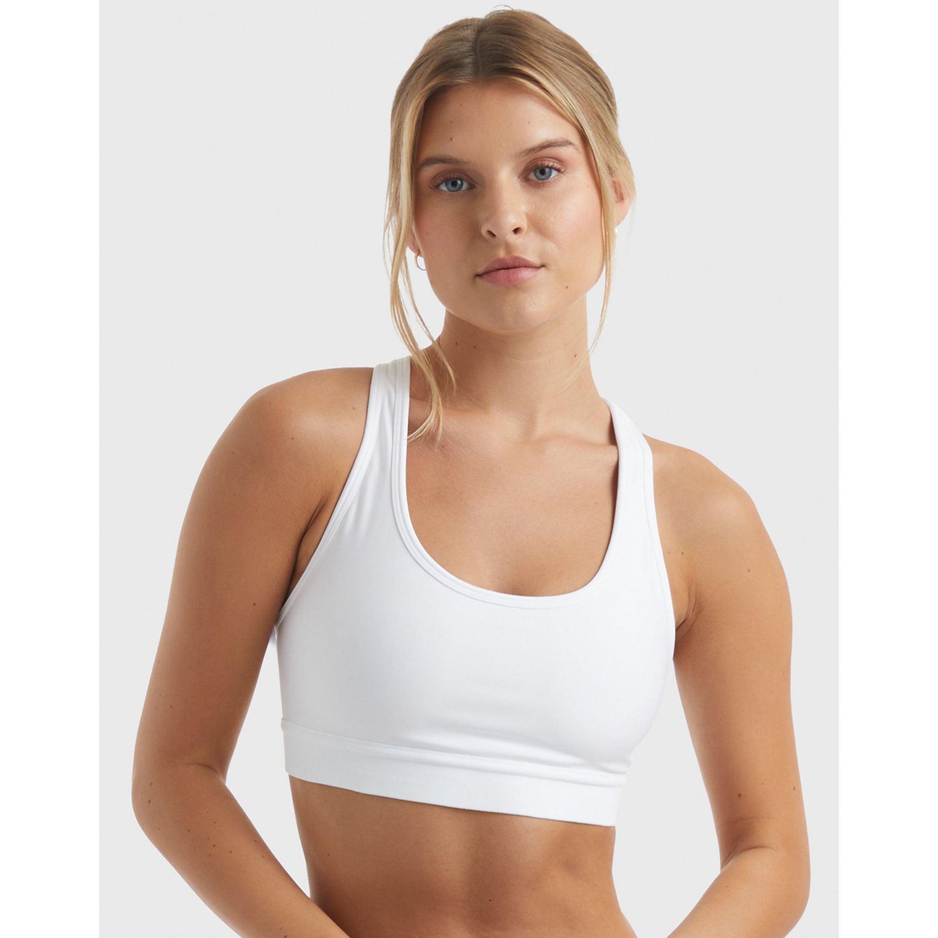 Hanes Sport Women's Racerback Sports Bra with Compression White 2XL