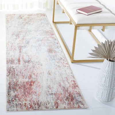 Vintage Persian Blue and Brown Synthetic Runner Rug