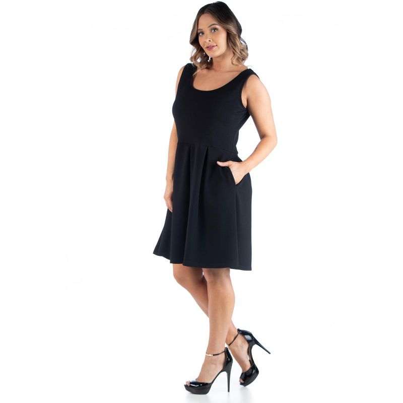 24seven Comfort Apparel Sleeveless Plus Size Dress with Pockets, 2 of 5