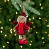 Northlight Plaid Angel Girl with Jute Pigtails  Christmas Ornament - 8.5" - Red and Beige - image 2 of 4