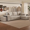 Dexmalle 3 Seat Sectional Pull Out Sleeper Sofa with Storage Chaise and 2 Stools - 4 of 4