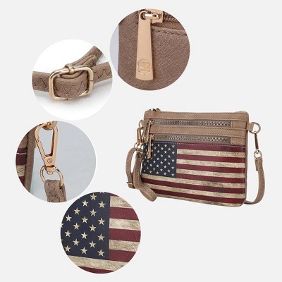MKF Collection American Flag Crossbody Wristlet Bag – Vintage Fourth of July Handbag, Alisson | MKF Collection by Mia K – Taupe — фото 5