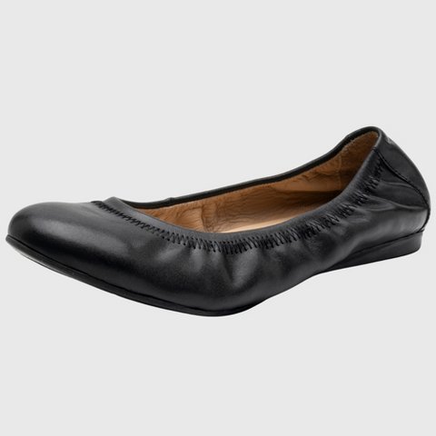 Обувь Alpine Swiss Sarah Womens Leather Ballet Flats Round Toe Slip On Cushioned Comfortable Flats Dressy Work Shoes Black 9