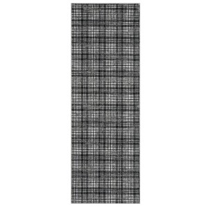 Machine Washable Indoor Modern Geometric Area Rugs Soft Low Pile Mat with Small Checkered Print - 1 of 4