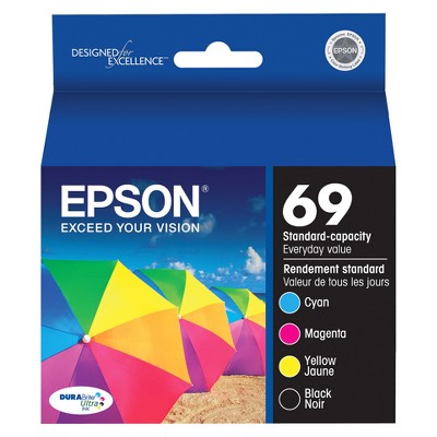 Epson 69 4pk Combo Ink Cartridges - Black/Cyan/Magenta/Yellow (T069120BCS)