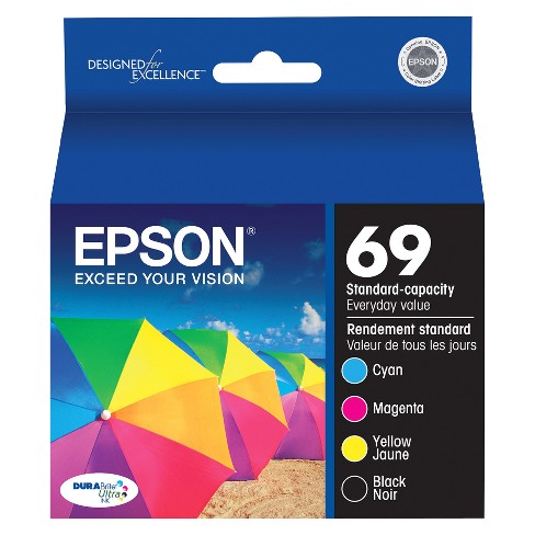 Epson 69 4pk Ink Cartridges - Black/cyan/magenta/yellow (t069120bcs) : Target